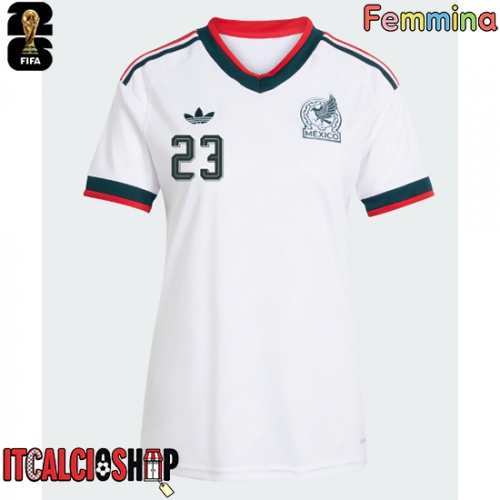 Messico Jesus Gallardo #23 Seconda Maglia Femmina Mondiali 2026 Manica Corta